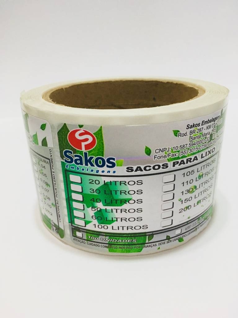 Rotulo adesivo papel couche